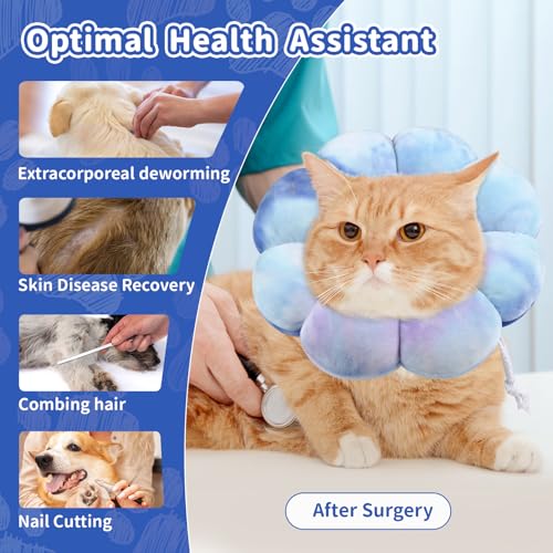 Image of Dog Cat Surgical Recovery Cone Dog Protective Collar, Pet Recovery E-Collar Soft Neck Cone to Stop Licking Wound for Cats & Kittens Small Dog After Surgery