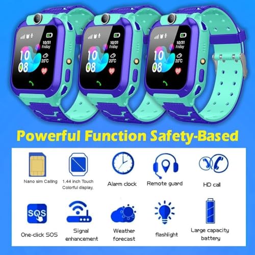Image of GameSir Q18 Kids Smart Watch 1.44 inch TFT Display 3G / 4G SIM Support, Learning & Gaming Apps, Gift Watch, Waterproof, LBS /GPS Tracking. 2 Way Calling Smartwatch for Boys & Girls (Blue)