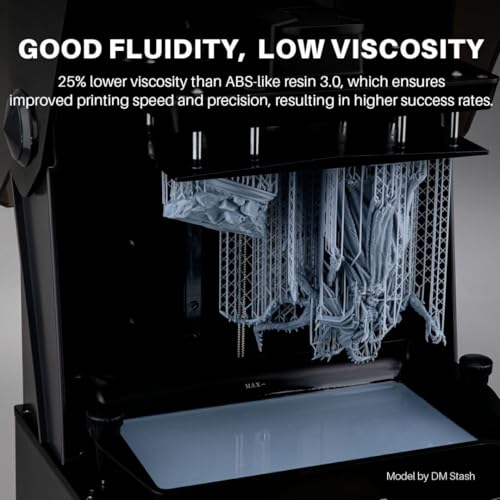 Image of ELEGOO ABS-Like Resin 3.0+ 2000g, Upgraded 3D Printer Photopolymer Resin, Higher Heat-Resistance Fast Curing High Precision Non-Brittle, Large, Black