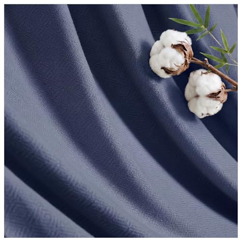 Image of Madison Park Twin Size Summer Blanket, Navy, 70% Rayon from Bamboo | 30% Cotton Blanket for Bed, Couch, Sofa, Soft Cozy Breathable for Hot Sleepers Menopause, Natural Cooling, Moisture Wicking