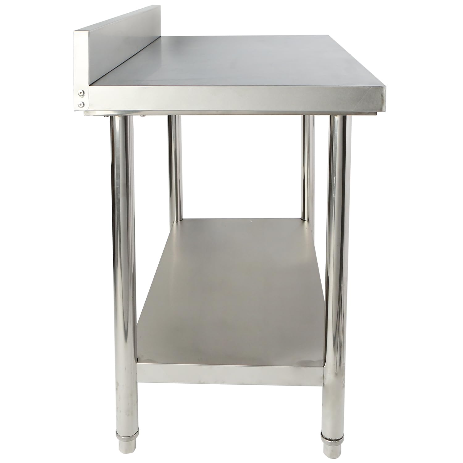 Mesa de trabajo de cocina de acero inoxidable - 120 x 85 x 60 cm con borde - Mesa de gastronomía con capacidad de carga hasta 250 kg - Mesa de cocina de acero inoxidable para gastronomía con