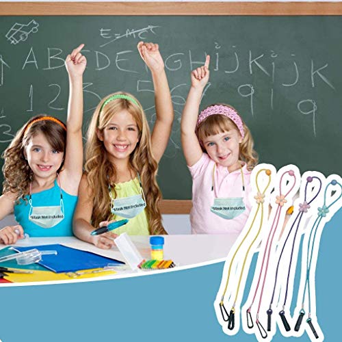 Hacoly 4 Takte Kinder Lanyard Elastische Bänder verstellbare Portable Halskettenbügel Ewiederverwendbar Ohrhalter Seil für Kinder Blumen Maskenband