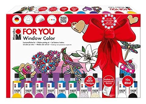 Marabu Window Color Fun & Fancy Farby, Wielokolorowy, 10 Sztuk, 40600116