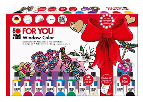 Marabu Window Color Fun & Fancy Farby, Wielokolorowy, 10 Sztuk, 40600116