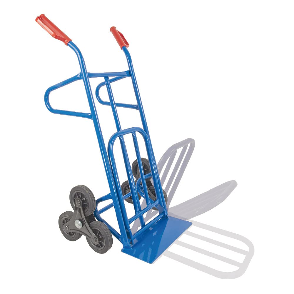 Trestles S20A blau Sackkarre klappbar 200kg Treppensteiger Vollgummireifen Sternräder Transportkarre Sackkarren Treppensackkarre Treppenkarre | große Schaufel | Sicherheitsgriffe | Stahl