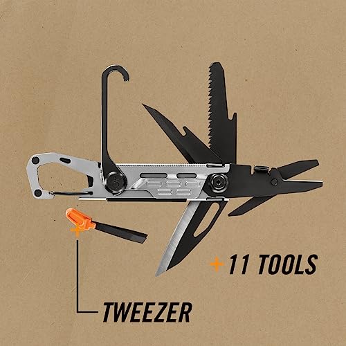 Gerber Gear Stake Out 11-in-1 Multi-tool, 2.2" Plain Edge Blade, Tent Stake Puller, Carabiner Carry, EDC Gear and Equipment, Silver - Image 6