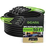 GearIT 8-Channel XLR Snake Cable (50 ft) - 100% Oxygen-Free Copper Snake Wire, Channel Labels, Metal XLR Connectors for Pro Audio - 50 Feet