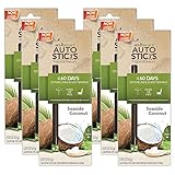 Enviroscents Auto Sticks Natural Car Air Fresheners, 6-Pack with 12 Sticks (Seaside Coconut)
