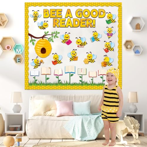 image for gisgfim Bee Bulletin Board Decorations Bee A Good Reader Cutouts Readi