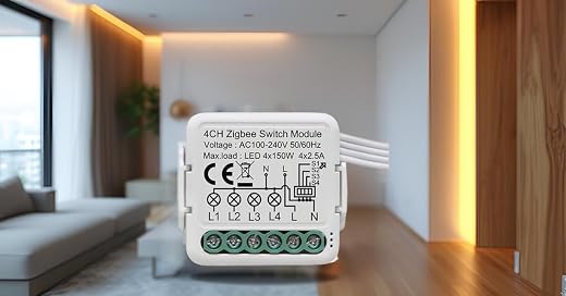 MODERNEXT SML-04 CH Zigbee 4CH Smart Switch Module | Zigbee Home Assistant | Zigbee2MQTTT | Works with Home Assistant Alex...