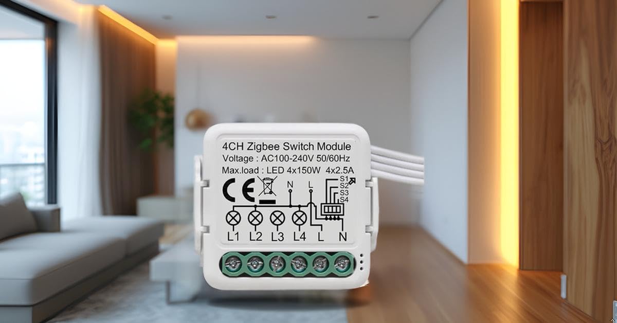 MODERNEXT SML-04 CH Zigbee 4CH Smart Switch Module | Zigbee Home Assistant | Zigbee2MQTTT | Works with Home Assistant Alexa, Google Home SML-04Z | DIY | Retro Fit |-image-23