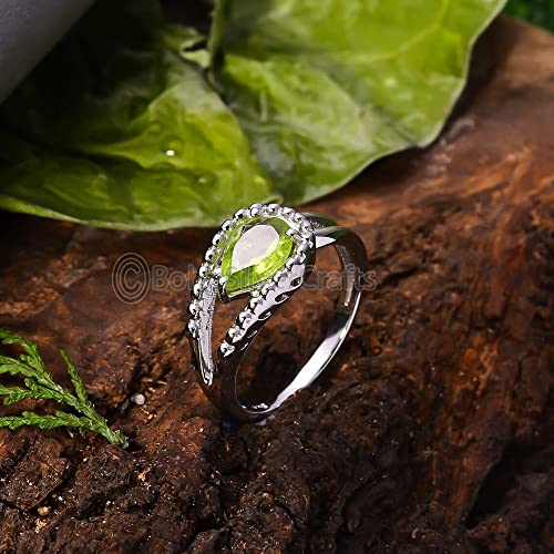 Peridot Silver Ring, Handmade Jewelry For Women, Minimalist Jewelry, 925 Solid Silver Ring, Stacking Silver Ring, Green Gemstone Ring, Bohemian Jewelry, Dainty Silver Ring, Cyber Monday Gift #TOP2