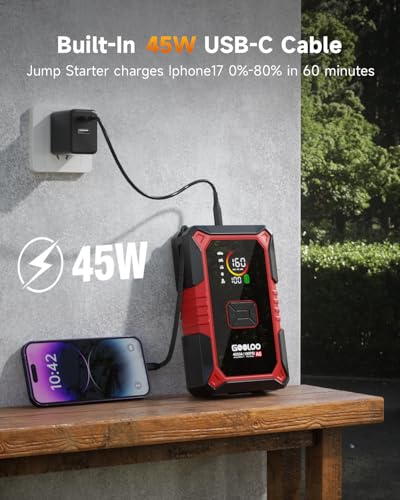 image for GOOLOO A5 Jump Starter with Air Compressor, 4000A Car Battery Jump Sta
