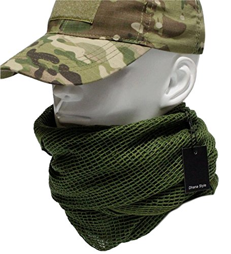 Dhana Style Sniper Veil Tactical Camouflage Mesh Net Camo Scarf Army Shemagh Ghillie Netting for Wargame, Air Soft, Paint Ball, Sports & Other Outdoor Activities Type:SVMN (Green)