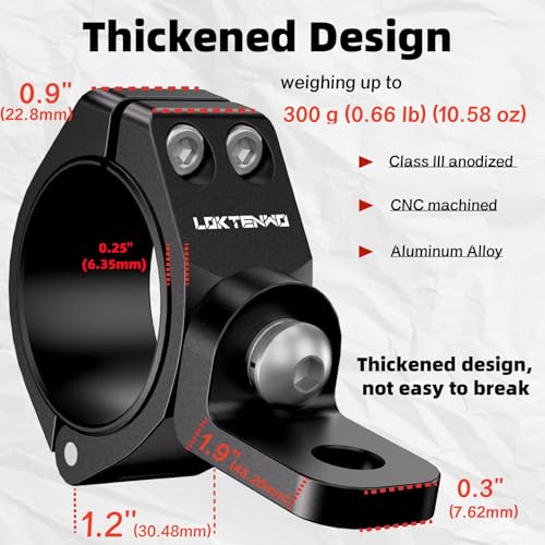 Loktenwo Thicken Utv Led Light Bar Mounts 2Pcs, Heavy Duty Cnc Aluminum 360° Adjustable Utv Whip Light Mount, Light Bar Bracket, Fit 1.5''/1.75''/1.85''/2''/2.1'' Roll Cage thumb #1