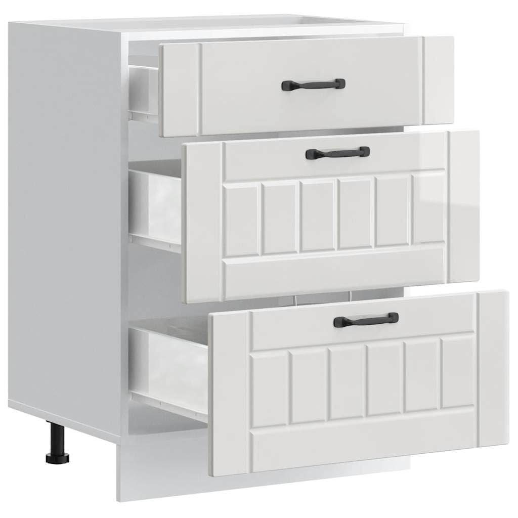 Refined Mueble bajo de Cocina Lucca Blanca de Alto Brillo 60x46x81.5cm