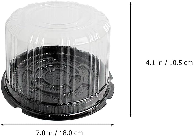 DOITOOL Clear Plastic Cake Box 7.08 Inch Round Disposable Cake Carrier with Lid for Cheesecake Dessert Packing Party Supplies 20 Pack