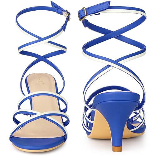 Perphy Open Toe Contrasting Color Kitten Heels Sandals for Women2