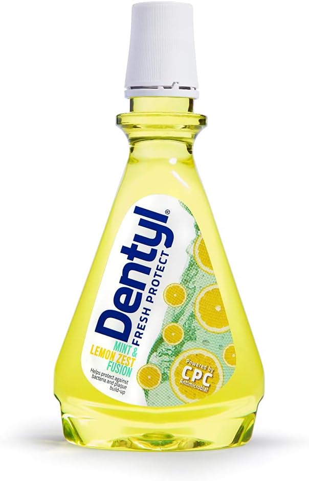 Dentyl Fresh Protect CPC Mouthwash, Alcohol Free Oral Rinse for Adults & Kids 6 Years+, Mint & Lemon Zest, 500 ml