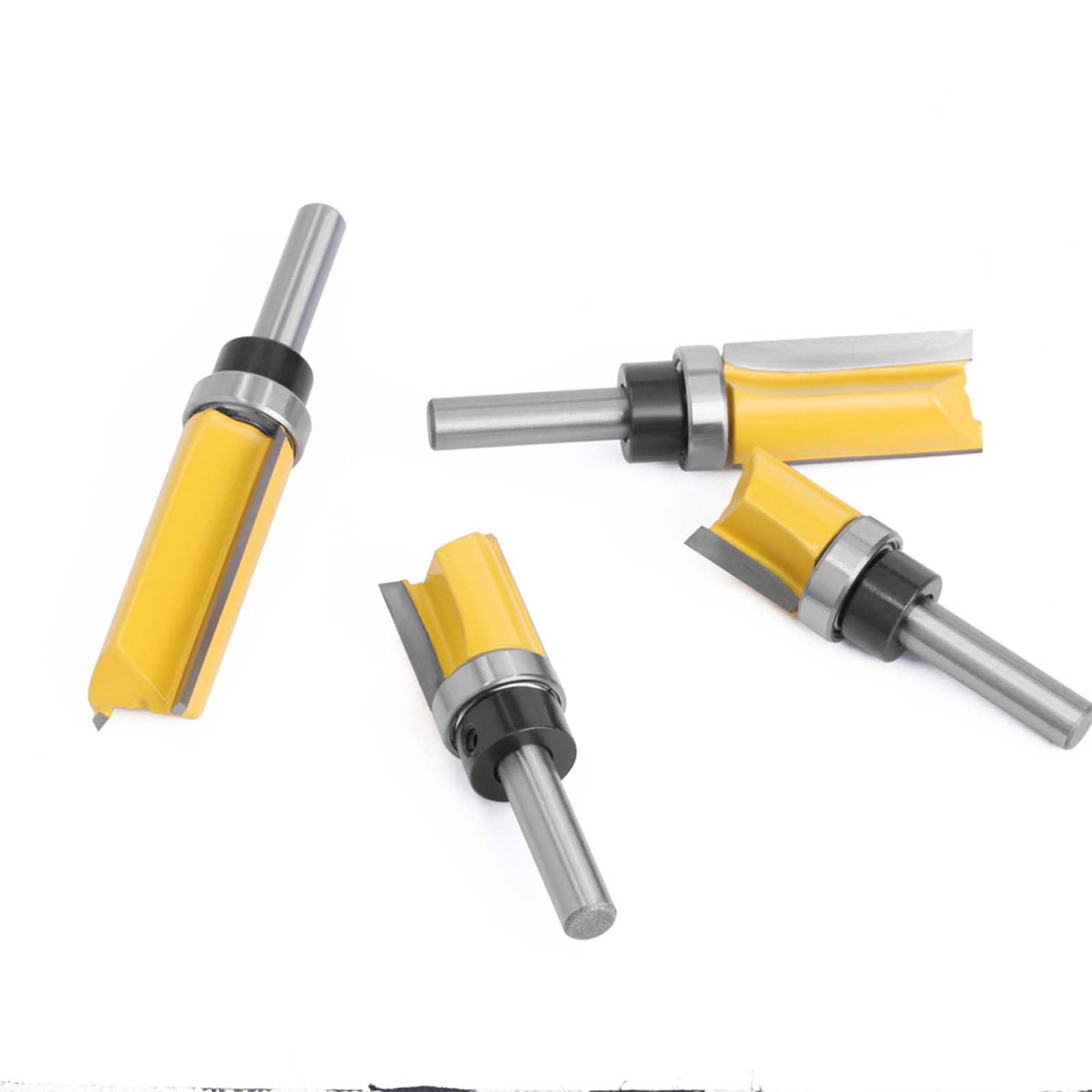 Fresa de enrasado de 4 piezas con vástago de 8 mm, fresa para copiadora y fresadora, rodamiento de bolas, fresa de ranura de 8 mm