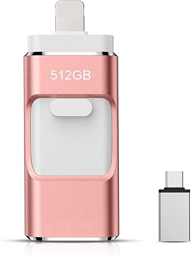 512GB Flash Drive for iPhone, USB Memory Stick Photo Stick for Photos Videos, Smart for iPhone, High Speed Jump Drive Compatible for iPhone/IPad/Android/PC