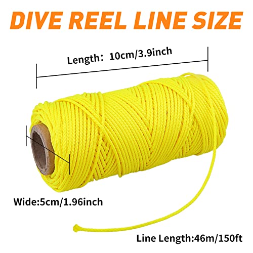 150ft Scuba Diving Reel Line Replacement,2mm High Strength Spool Reel