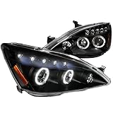 Spec-D Tuning 2LHP-ACD03JM-TM Honda Accord Halo Led Projector Headlights Black Pair