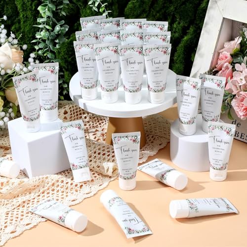 Image of 24 Pcs Travel Size Mini Sunscreen Bulk for Summer Vacation Spf 30 Water Resistant Sunscreen Lotion Sunblock for Thank You Gifts Hawaiian Wedding Pool Party Favor (Floral)