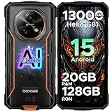 DOOGEE Fire 5 Pro Rugged Phone,13000mAh Battery,Helio G81 Octa Core,Android 15 with Gemini AI,20GB+128GB/2TB,6.6" HD+90Hz Rugged Smartphone,13MP+8MP,IP68 Waterproof Phone,NFC/OTG/Triple Card Slot