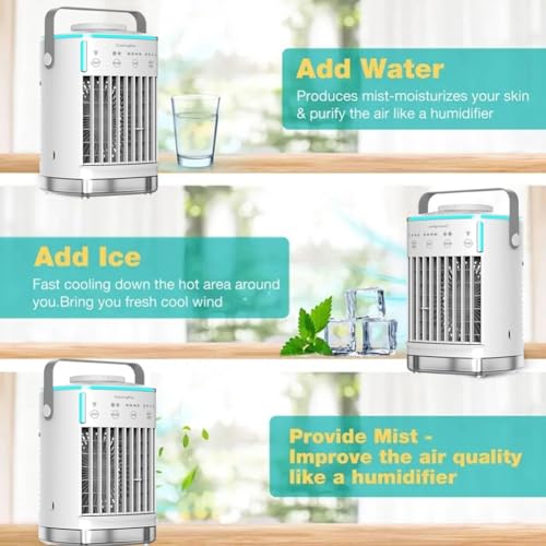 Climatiseur portable silencieux multi-vitesse pour rafraîchir chambre et bureau - 8