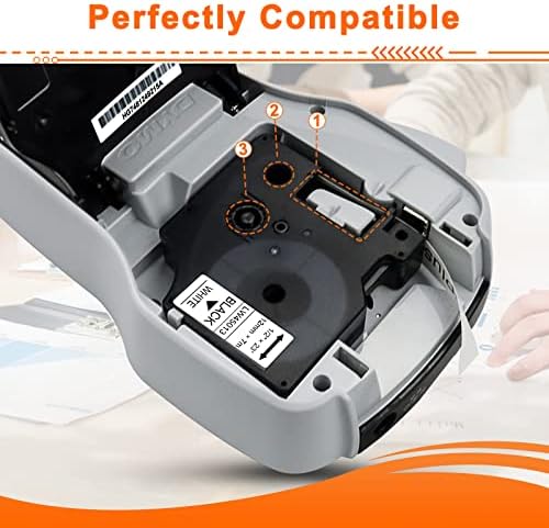 Welabel 3X Compatible with Dymo D1 12mm Label Tape Replacement for 45013 S0720530 Labeling Tape Black on White for LabelManager 160 210D 360D 280 420P Labelpoint 250 Labelwriter 450 Duo Label Maker