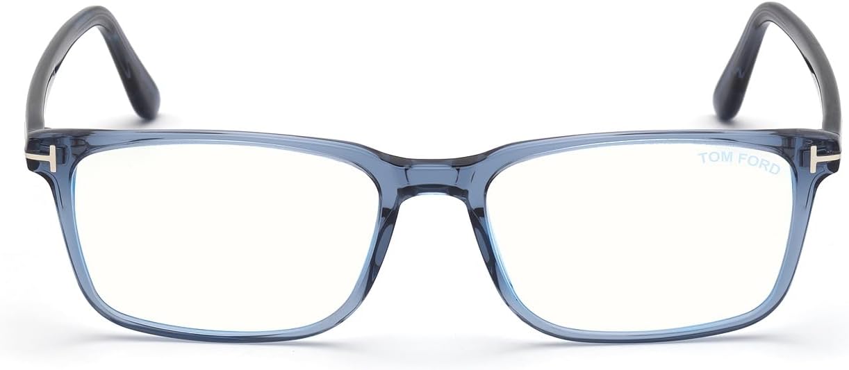 Eyeglasses Tom Ford FT 5735 -B 090 Shiny Transparent Blue, Palladium"t" Logo /