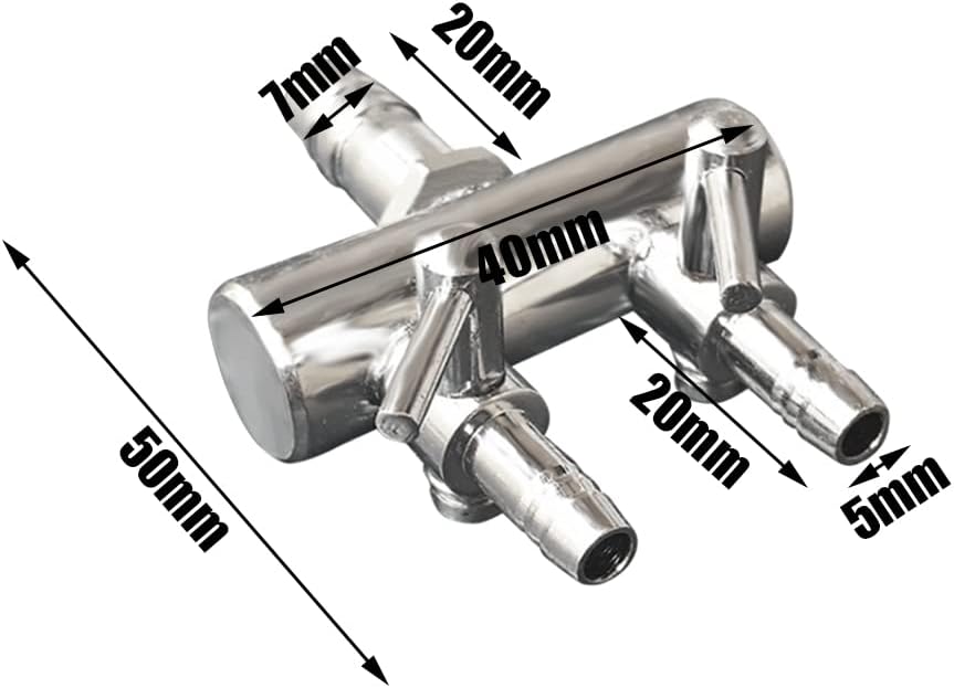 NA 2 Pcs Stainless Steel Aquarium Air Flow Splitters 2 Way Splitter