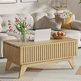Lift Top Coffee Table with Hidden Compartment, Mid Century Modern Coffee Table for Living Room,...