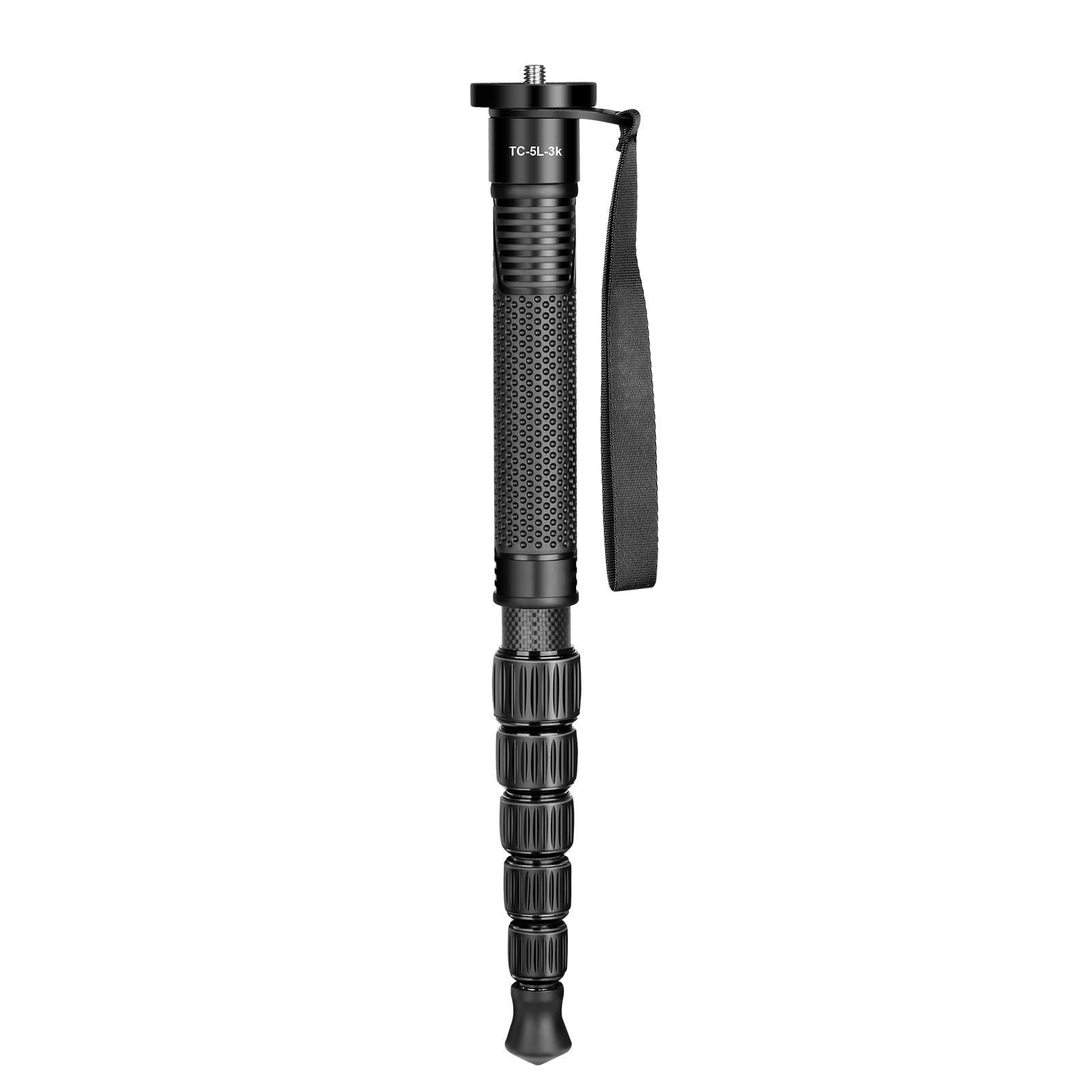 TONYBOO TC-5L Monopiede per fotocamera, monopiede in fibra di carbonio con altezza a 6 sezioni, portatile, compatto, leggero, carico massimo 7,3 kg, supporto per fotocamera per fotografia DSLR Canon