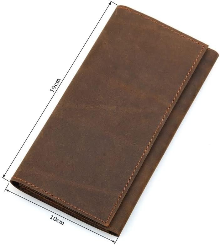 Vista 2 de CZDYUF - Cartera larga para hombre, para pasaporte, de cuero, tarjetero para teléfono celular, cartera