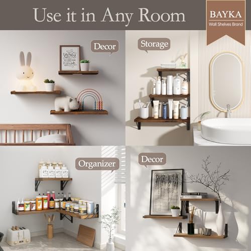 image for BAYKA Wall Shelves for Bedroom Decor, Floating Shelves for Wall, Displ