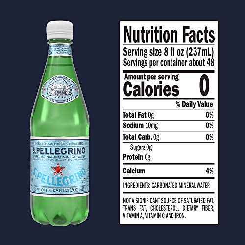 Nestle 041508734660 San Pellegrino Mineral Water, 500ml, 24BT/CT, CL