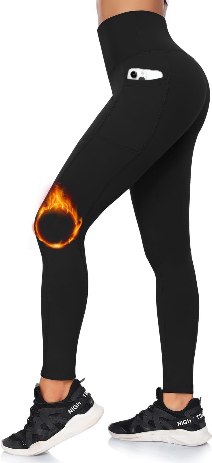 Hi ClasmixFleece Lined Leggings with Pockets for Women - Thermal Yoga Pants Winter Hiking Workout Leggings