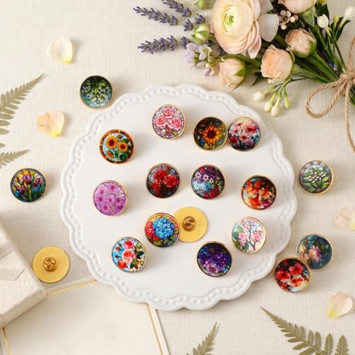 Image of Landical 30 /60 Pcs Cute Enamel Pins Bulk Plant Flower Animal Halloween Gothic Fall Pumpkin Cartoon Lapel Pin Brooches Jewelry Gift for Backpack Clothes Hats Accessories
