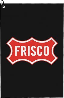 Logo of Frisco, Texas Golf Towel 24" X 16" Microfiber Waffle Pattern Golf Accessories for Golf Bag with Carabiner Clip