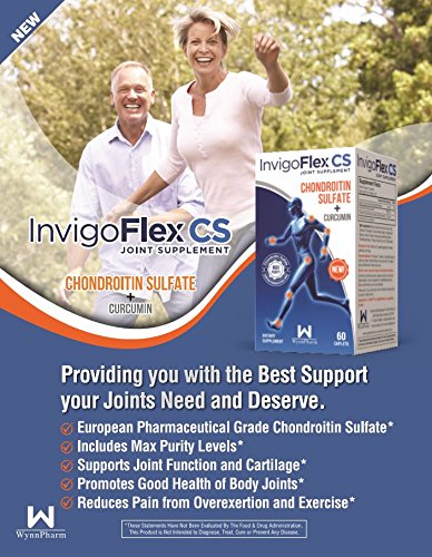 Invigoflex® Cs - Chondroitin Sulfate With Turmeric Curcumin Non Gmo For Knee, Hand, Back & Hip Premium Joint Supplement #TOP2