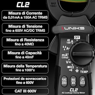UNIKS - Kit RAPIDPROEDITION2 CL2 + RapidPRO – Pinza Amperometrica per Dispersione e Tester Professionale RCD, Terra e Prese, Multimetro TRMS AC/DCe