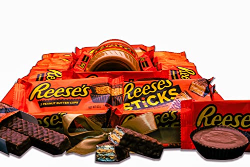 REGALO DULCE Mand Chocolade Geschenk van Amerikaanse bonbons, Doos met bonbons om weg te geven van Reeses Peanut Butter Cups en Peanut Butter, American Candy Box Reeses, 30X30 Cm - Image 8
