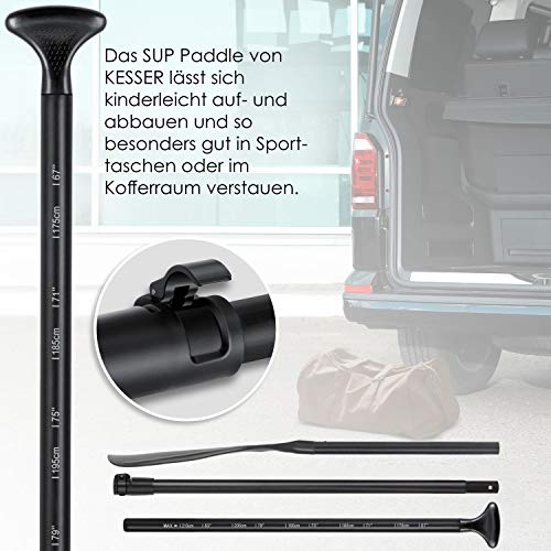 3-teiliges Stechpaddel Kesser für Kajak und SUP verstellbar 165-215 cm