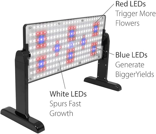 Miniatura 8 de AeroGarden Panel de luz LED de cultivo de 45 W, luz de cultivo para plantas, incluye soporte y kit para colgar, color negro