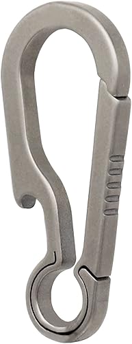 Green Beret Tactical Mosquetón de titanio con clip para llavero minimalista, gancho de liberación rápida EDC