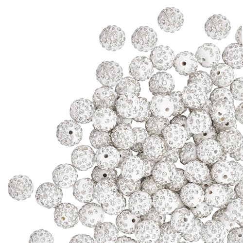 Pack of 500 White Clay Rhinestones Beads Accessories for DIY Jewelry and Crafts