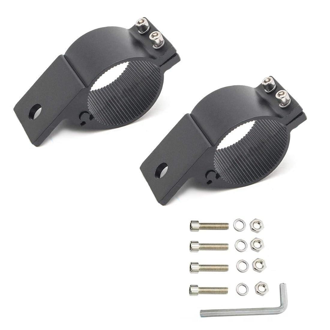 KMFCDAE Tube Clamp Mounting Bracket for 2 Inch Bull Bar Roof Rack Roll Cage Mounts LED Square Round Work Light & Light Bar (Adjustable between 47-53mm/1.8-2.1inch)