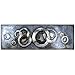 Produktbild mosa designs Metallbild 3D Wandbild Silber Ringe Modern Deko Abstrakt 150x50cm